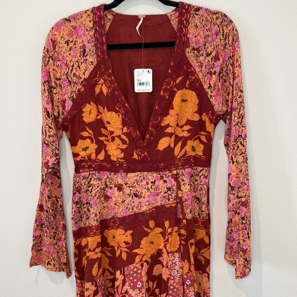 Free People Floral Maxi Dress - Red and Pink - Picture 6 of 11